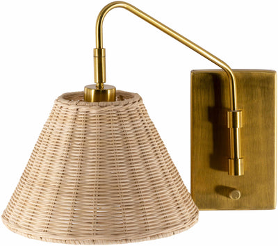 Gabas Gold Iron Rattan Wall Sconces