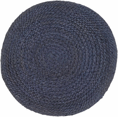 Gail Navy Jute Knitted Pouf