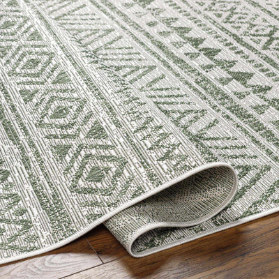 Novato Olive All Over Pattern Performance Rug