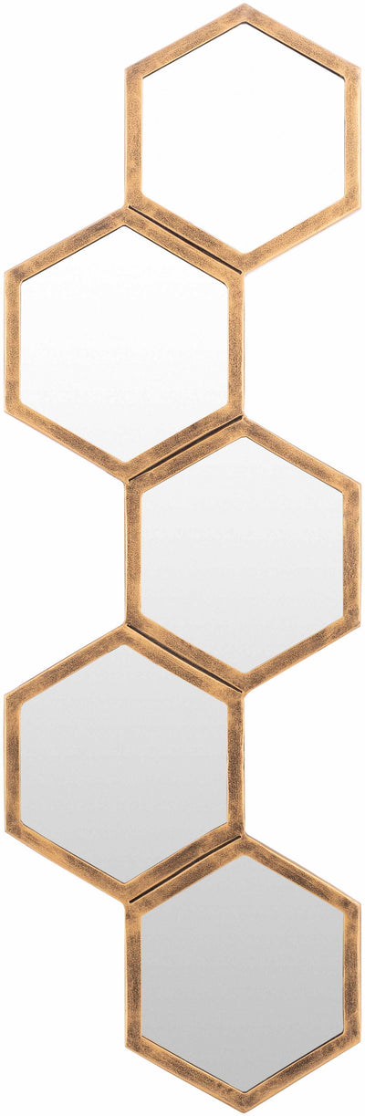 Gitagum Rustic Gold Honeycomb Mirror