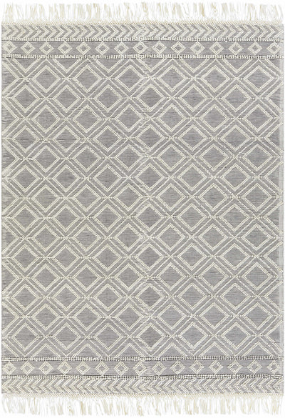 Glastonbury Gray&White Trellis Wool&Cotton Area Rug - Clearance