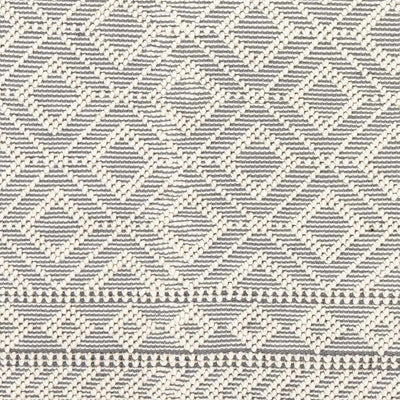 Glastonbury Gray&White Trellis Wool&Cotton Area Rug - Clearance