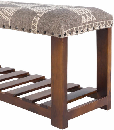 Greymouth Patterned Cushioned Wood Bench