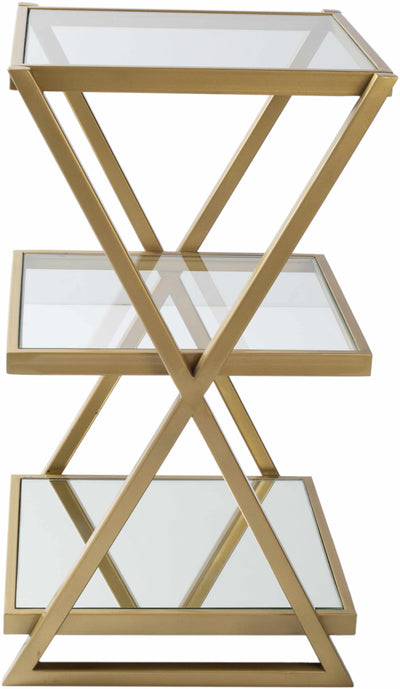 Greytown Gold Glass Triangular End Table