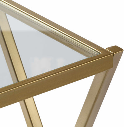 Greytown Gold Glass Triangular End Table