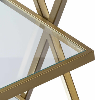 Greytown Gold Glass Triangular End Table