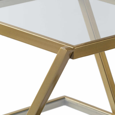 Greytown Gold Glass Triangular End Table