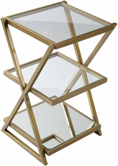 Greytown Gold Glass Triangular End Table