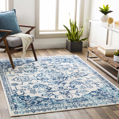 Greenfields 9x12 Blue Damask Rug - Clearance