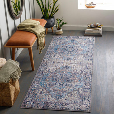 Neyland Iris Blue Area Rug 2362