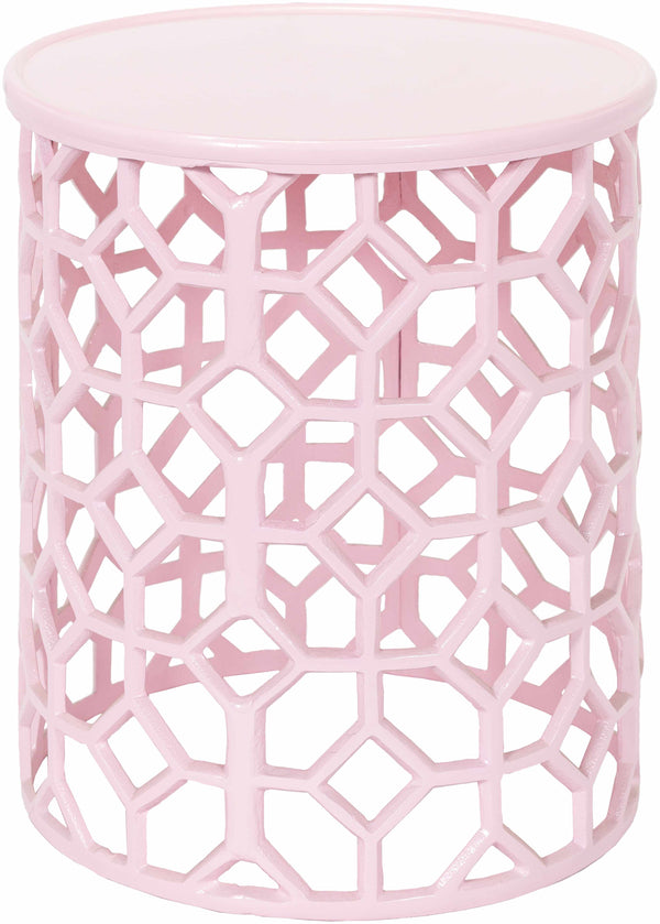 Tayabas Pink Geometric Metal End Table