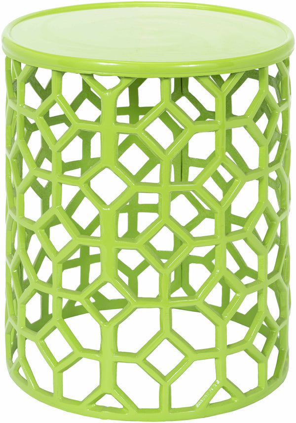 Morada Green Geometric Metal End Table