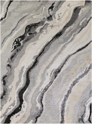 Halfway Gray Marble Viscose Rug