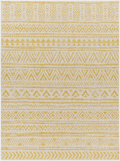 Novato Yellow All Over Pattern Performance Rug