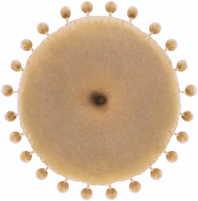 Hancock Tan Pom Pom Throw Pillow - Clearance