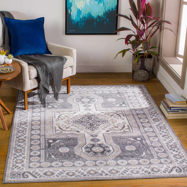 Harrah Gray Cross Rug - Clearance