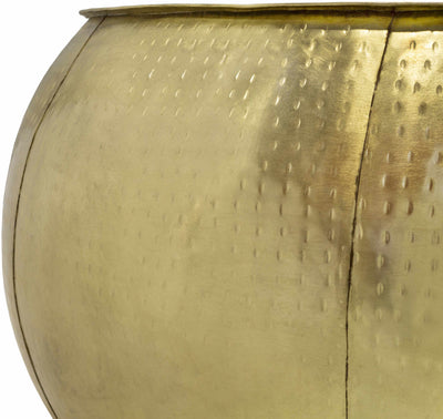 Hassa Gold Textured Drum End Table