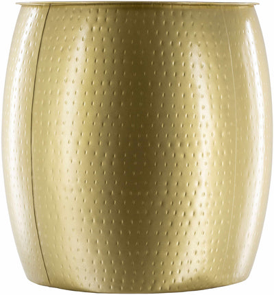 Hassa Gold Textured Drum End Table