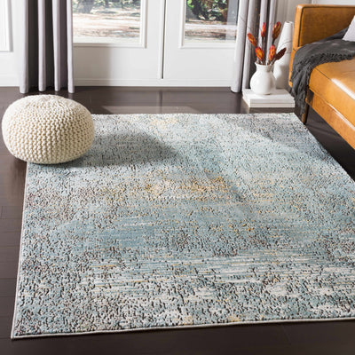 Hawick Abstract Aqua Small Rug - Clearance