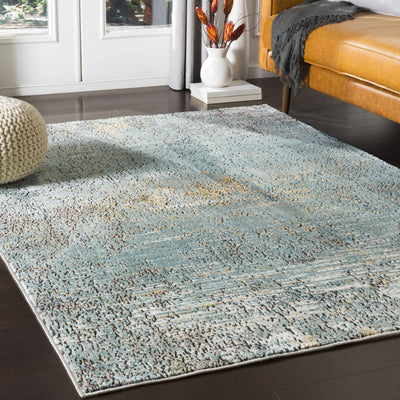 Hawick Abstract Aqua Small Rug - Clearance