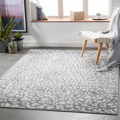 Gray Hubbardsville Leopard Print Area Rug