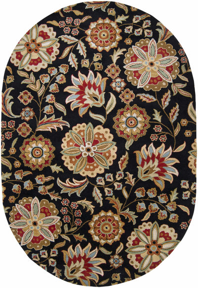 Heaters Black Floral Wool Carpet