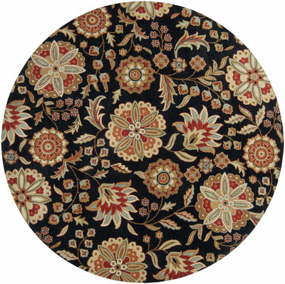 Heaters Black Floral Wool Carpet