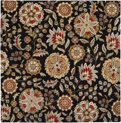 Heaters Black Floral Wool Carpet