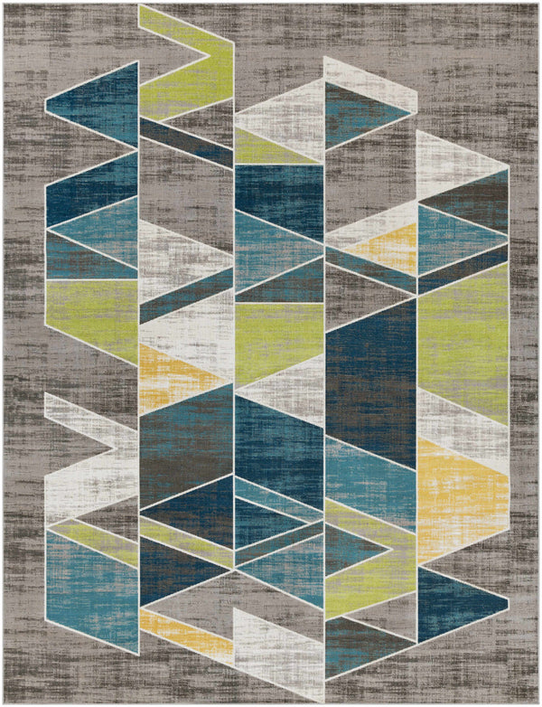 Hessel Green Triangles Area Rug