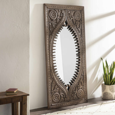 Highclere Antique Wood Wall Mirror