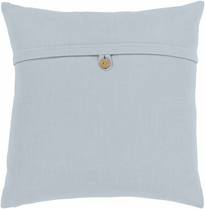 Holmfirth Pale Blue Solid Button Throw Pillow