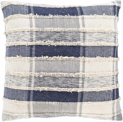 Harrells Navy Beige Plaid Accent Pillow