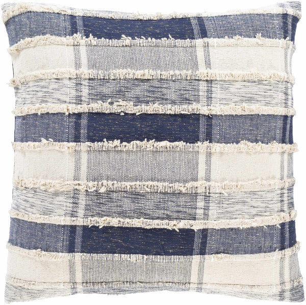 Harrells Navy Beige Plaid Accent Pillow