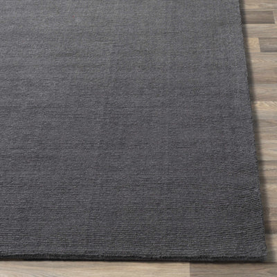 Brockton Solid Black Wool Rug