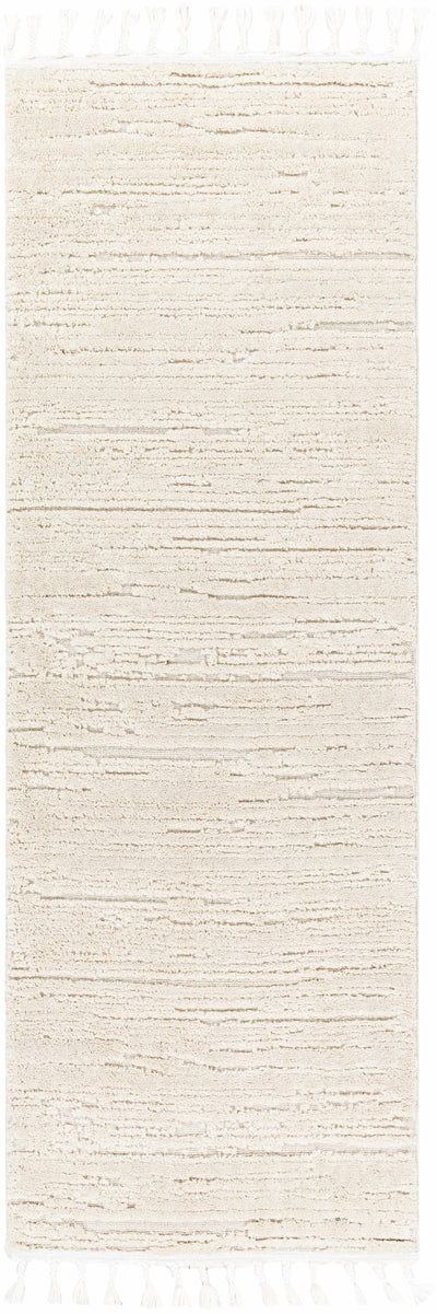 Ibarra Textured Ivory Area Rug with Tassels