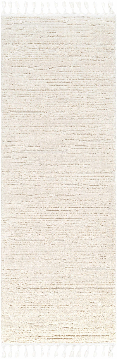 Ibarra Textured Ivory Area Rug with Tassels