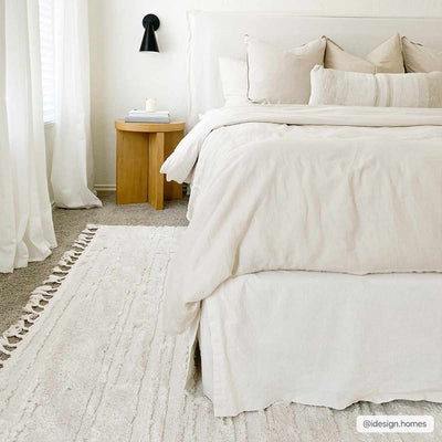 Ibarra Textured Ivory Area Rug with Tassels