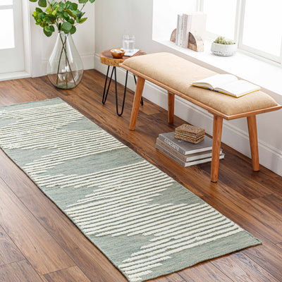 Igcocolo Sage Green High-Low Wool Carpet