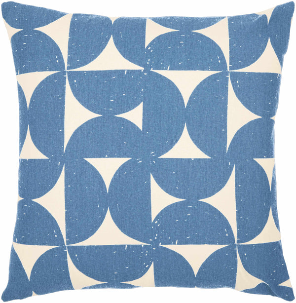 Iguig Blue Geometric Pattern Accent Pillow