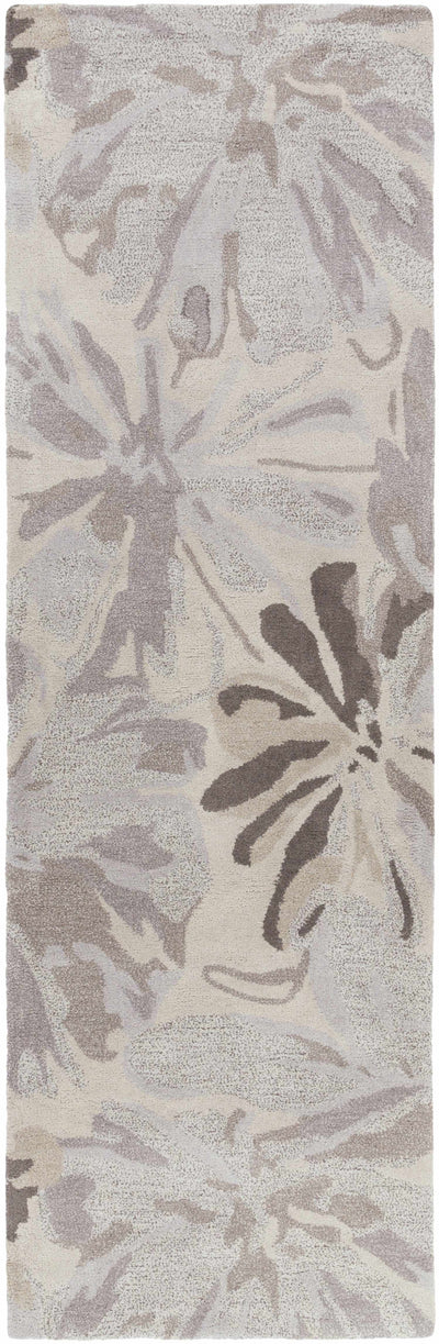 Ilfeld Athena Gray Floral Wool Rug