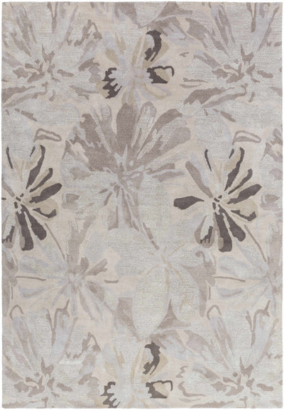 Ilfeld Athena Gray Floral Wool Rug