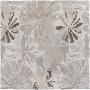 Ilfeld Athena Gray Floral Wool Rug