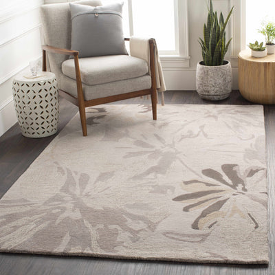 Ilfeld Athena Gray Floral Wool Rug