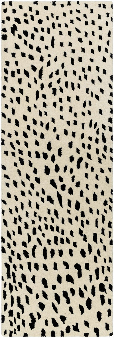 Athena White Giraffe Print Wool Rug