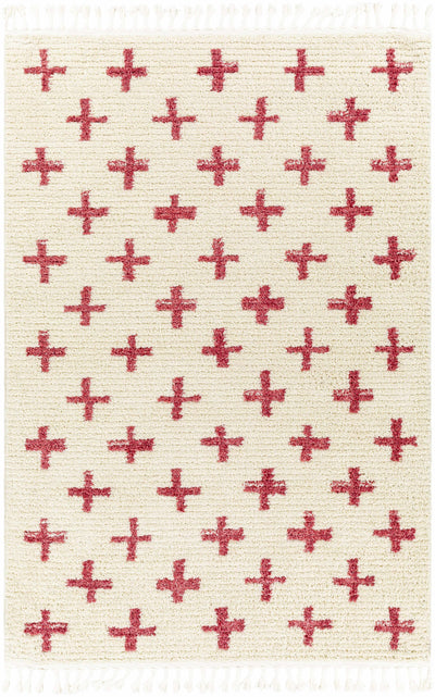 Anda Red Cross on Cream Plush Rug - Clearance