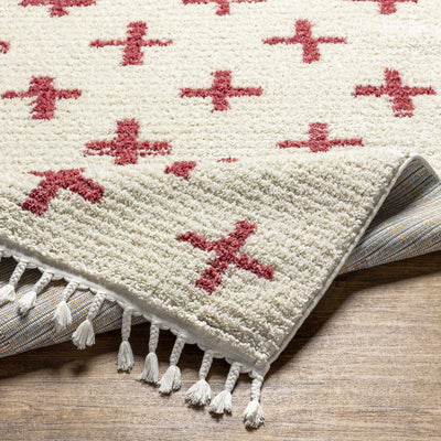 Anda Red Cross on Cream Plush Rug - Clearance