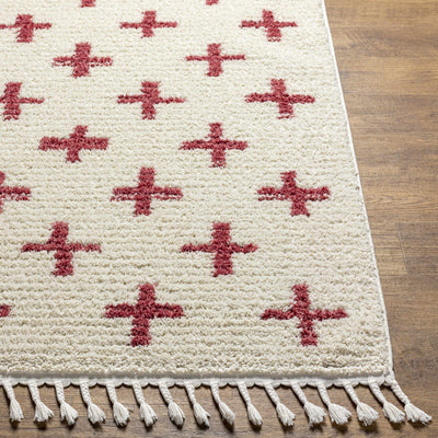 Anda Red Cross on Cream Plush Rug - Clearance