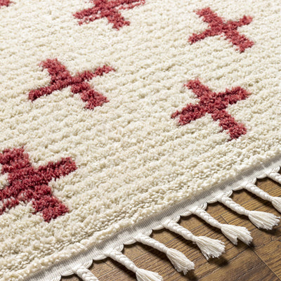 Anda Red Cross on Cream Plush Rug - Clearance