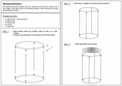 Iris White Marble Black Metal End Table