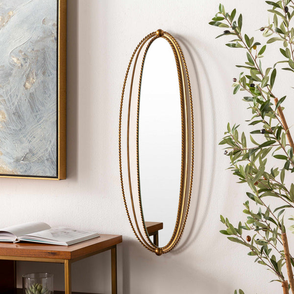 Ironville Gold Oval Mirror